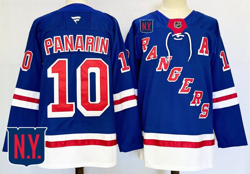 Men New York Rangers 10 Panarin Blue Fanatics 2025 NHL Jersey style 2